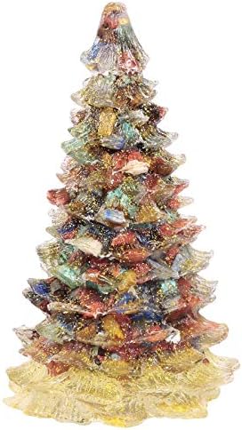 mookaitedecor Цветна Каменна Коледно Дърво Извайване на Статуята на Ръчно изработени Коледна Декорация на Коледни Фигурки за Коледен Празничен Декор, с Височина 3,6-3,7 инч