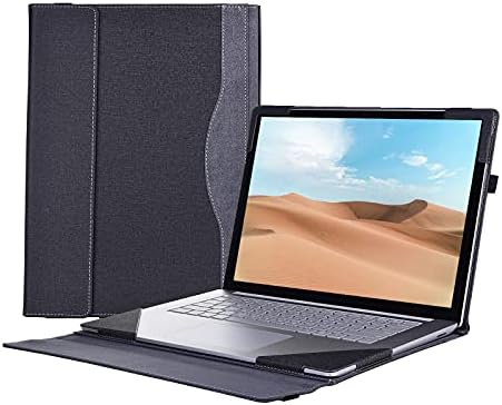 Honeycase Калъф за лаптоп Microsoft Surface 5/4/3/2/1 15-инчов компютър (не е подходящ за Surface 4 Studio и Surface Book), защитен твърд калъф от изкуствена кожа, черен