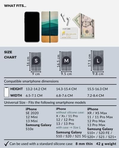 Калъф за смартфон Moin - Съвместим с iPhone, Samsung и други модели - Голям, Дълбоководно)