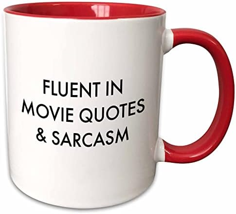 Чаша 3dRose Fluent in Movie Quotes and Sarcasm Mug, 11 грама, Черна