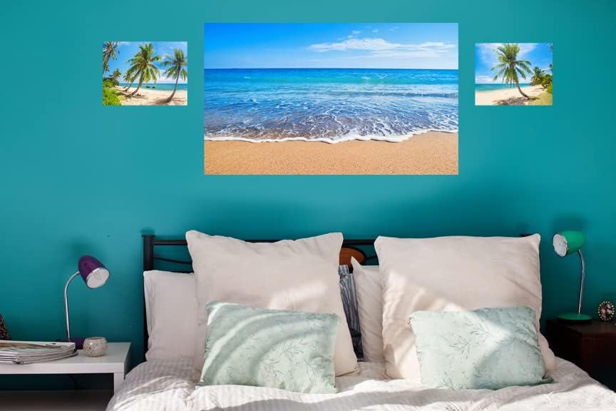 - Галерия 49 - Стенно изкуство от плажа стъкло - тропически пейзаж с океанскими пясъци и небе,- Монтиране на изкуството,
