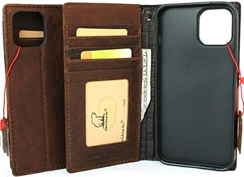 JAFO Истински Класически Калъф от Тъмна кожа за iPhone 12 Pro Max Book Тънък Портфейл Ръчно изработени, Луксозни Прозореца за самоличност на Притежателя за Кредитни карти, Каи
