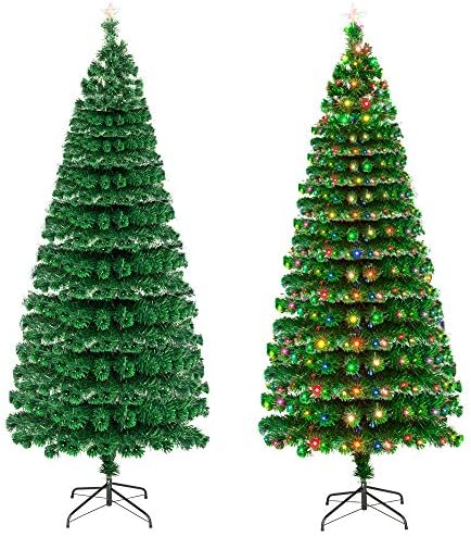 7,5-подножието на Оптични влакна Коледно дърво с 260 Led Крушки и 260 Клони