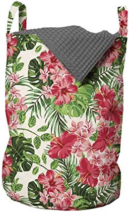 Сгъваема Цветна Чанта за дрехи, Тропически Ботанически Цветя, Листа на Острова Бръшлян, Гавайское Изображение, Кошница