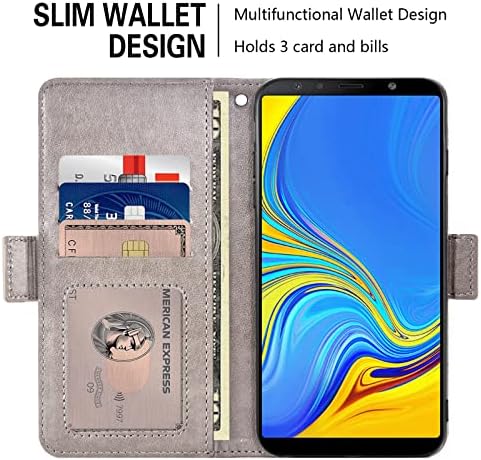 Съвместим с Samsung Galaxy M30/A40S Чанта-портфейл и Защитно фолио за екран от закалено Стъкло, Държач за карти, Поставка,