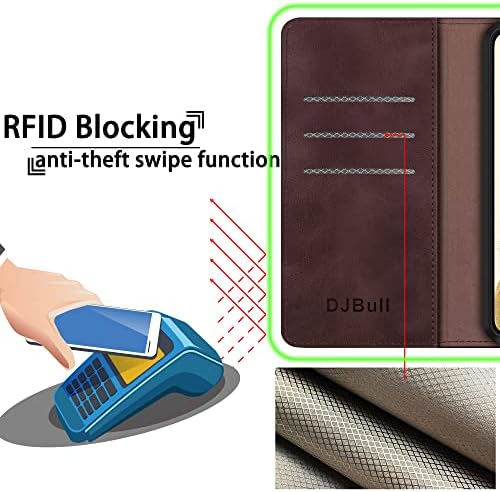 DJBull Чанта-портфейл за Samsung Galaxy S22 Ultra 5G с Притежателя на кредитна карта 【RFID Blocking】, калъф за телефон