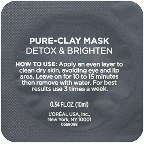 Набор от пробни маски за лице на L ' Oréal Paris за грижа за кожата от чиста глина, включва 3 Различни маски за лице, произведени от дървени въглища, червени водорасли и евк