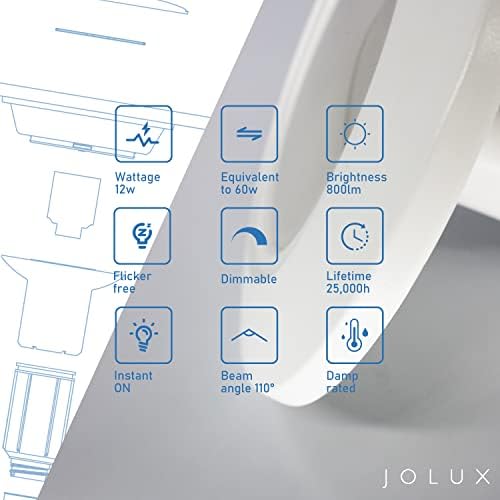 Jolux 5/6 Инчов led Регулируема Промяна лампа, еквивалент на 60 W, 5000 К (дневна светлина), на 800 Лумена и led A19,