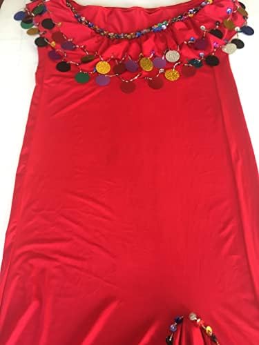 Египетското рокля за танци рокля Мелайя, костюм Искандрани с бродерия ръчна изработка, Червено, Един размер