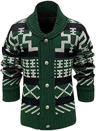 ADSSDQ Плюс размери, Палто за Йога, Мъжки Ежедневни Зимни Пуловери с дълги Ръкави и Шарките, Плътно Топло Палто С качулка