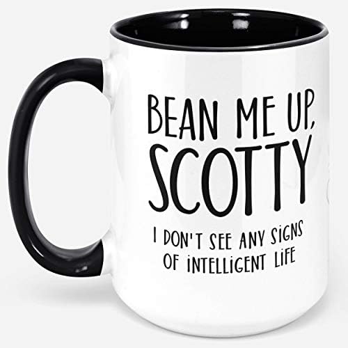 Кафеена чаша ДИНЯ ГЛАВА 15 грама стар трек - Взбодри ме, Скоти. Никакви признаци на Разумен живот. Голяма забавна чаша