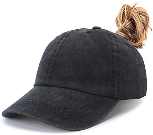 Дамски бейзболна шапка от Промит Памук с Високо Кон Опашка Leotruny