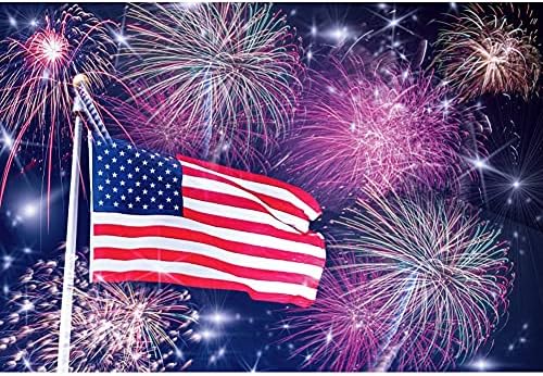 На фона на партито в чест на Деня на независимостта на САЩ, Фойерверки, 10x8 фута, на Фона на американския национален