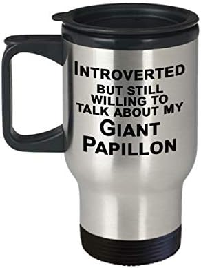 Чаша за пътуване с гигантски Заек Papillon, Подарък за Фен на Зайци, Подаръци Интровертам - Интровертам, Но желаят да
