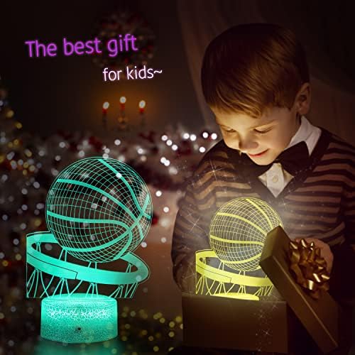 Баскетболен лека нощ Lmgy, 3D Иллюзионная led лампа, 16 цвята с регулируема яркост с дистанционно управление Smart Touch, най-Добрият Коледен подарък за рожден Ден 3,4,5,6,7,8-годи?