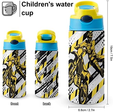 Бутилка за вода Със Сламен Изолация за Мотокрос От Неръждаема Стомана Вакуумно Чаша 500 мл За Училище