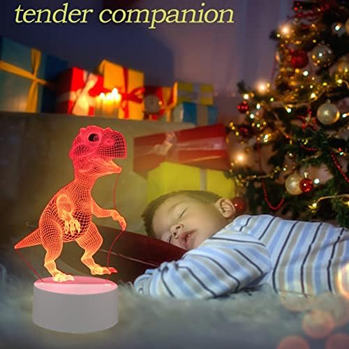 Лека нощ zegenmall, 3D иллюзионный лампа с динозавром, Подаръци, изненади за деца, Подходящ е за оформяне на детски спални, четене преди лягане, на работния плот, стая, офи?