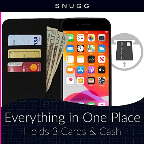 Чанта–портфейл Snugg за iPhone SE 2022 и 2020 / Чанта-портфейл за iPhone 8 / Чанта-портфейл за iPhone 7 - Кожен портфейл