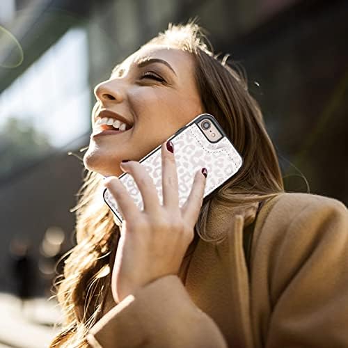 HAOPINSH за iPhone SE (2022) iPhone SE (2020 г.) Чанта-портфейл за iPhone 7/8 с държач за карти, Бяла Леопардовый Флип-Фолио,