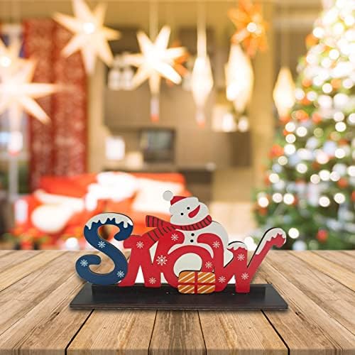 ADJ Коледна Табела от дърво за маса | Креативен Коледен Интериор от Дърво за маса с Малък отвор | Коледни Украшения във