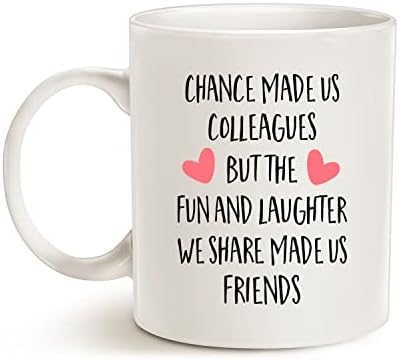 Подаръци за колеги MAUAG за жени и мъже - Шанс да ни направи колеги - Кафеена чаша с обем 11 Грама, Грижи колеги, Сбогом,