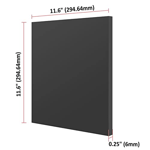 Разширено лист PVC, 12 x 12 Черен на цвят, подходящи за печат, по-Лека Твърда дъска PVC с дебелина 5 мм (0,2 инча), пластмасов