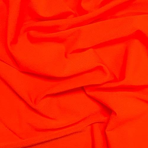 Оранжев неон еластичен трикотаж от джърси с переплетением нишки (200 ГОРИВО), филтър на парцела - 1 ярд