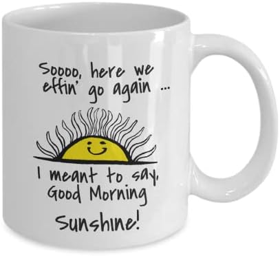 Още една чаша сутрешно кафе, ето ни отново, чаша Добро утро, слънце, подарък сварливому човек, подарък за шеф, чаша Добро