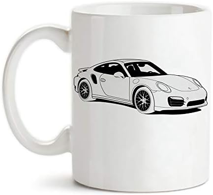 PerfectPrintedAQA - Чаша Porsche 911 Turbo S Type 991, Керамични Кафеена Чаша /Чаша/За напитки 11 грама, Гланцирана