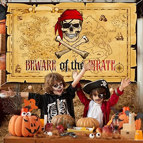 Фон за Снимки на Пиратски партита, Pirate Карта на Съкровище, Фон, Pirate Морската Тема, Стенен Гоблен, Украса за Детски