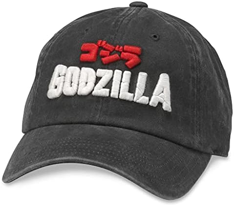 Бейзболна шапка AMERICAN NEEDLE Godzilla с регулируема каишка и катарама, Новата колекция на Raglin, Черна (36670A-GODZILLA-BLK)