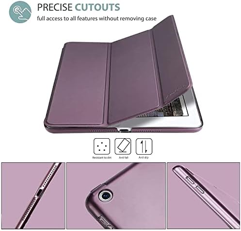 Калъф ProCase за iPad е 9,7 и 2017 2018 Лилаво Тънък Твърд калъф в комплект с 2 пакет протектори, изработени от закалено