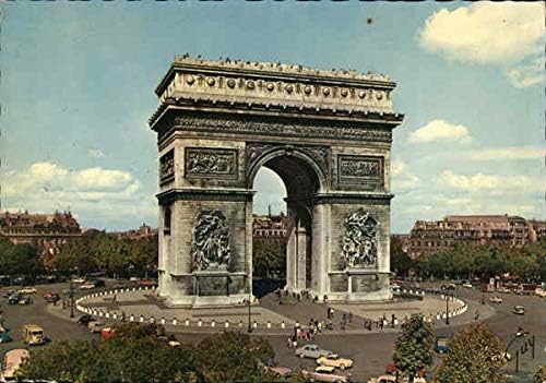 Площад Етоал и Триумфалната арка в Париж, Франция Оригиналната реколта картичка