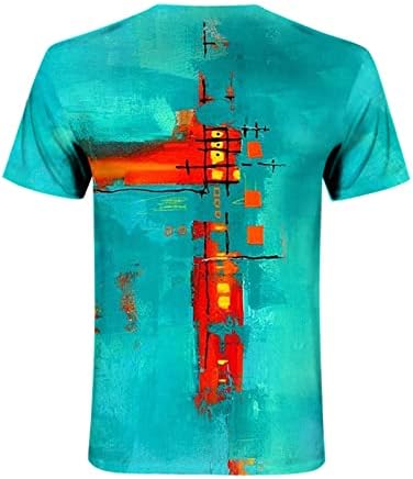 Мъжки Модни тениски с 3D Принтом Кръста на Исус, Къс Ръкав, Забавни Графики Тениски, Потници, Християнски Религиозни