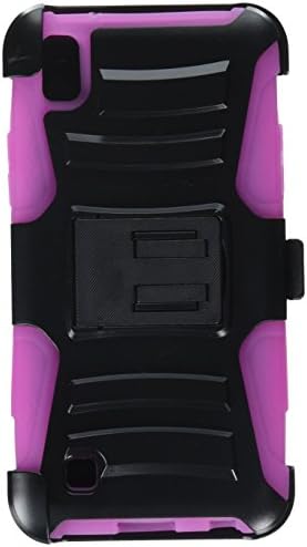 Защитен калъф Eagle Cell Hybrid Armor със стойка/Клипс за колан за LG X Power LS755/K450/K210 - SP Светло розово/Черно
