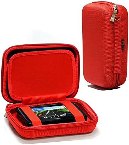 Navitech Червен твърд калъф за носене за GPS, съвместима с преносими GPS Tomtom VIA 1505M 5