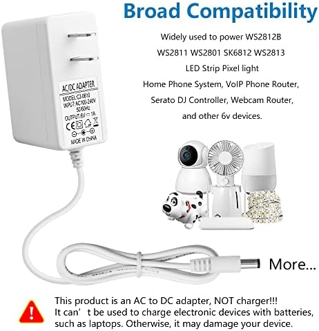 SHNITPWR 6 Адаптер за захранване 100 ~ 240v Адаптер за променлив ток в постоянен 6 Волта 1A 200 ma 500 ma 800 мА Преобразувател на ac/dc Бял с Връх 5,5x2,5 мм led лампи Wi-Fi Камера Монитори Рад?