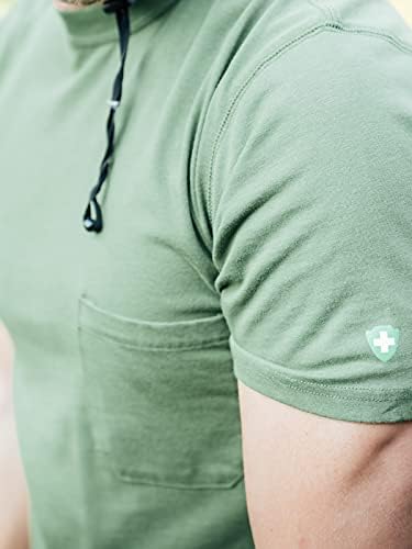 Мъжка тениска с къс ръкав и джоб UPF 30+ Dri-Balance Insect Shield, Дрехи с Репеллентом от насекоми, за предпазване от