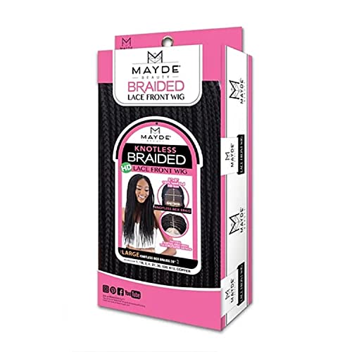 Mayde Beauty HD Завързана предни сплетен перука с големи гъвкави проводници без възли 28 (1B)