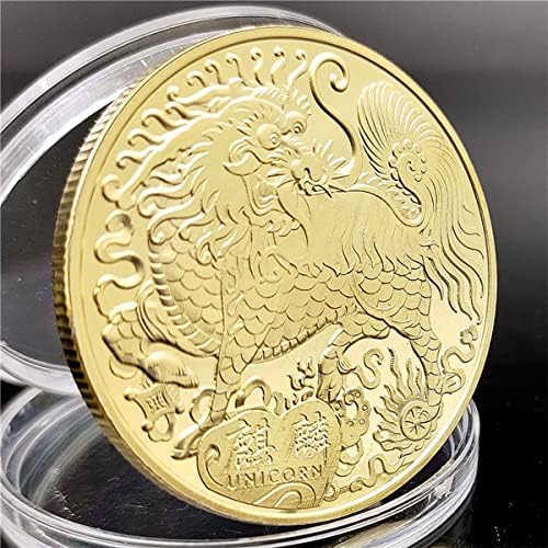 Китайската Възпоменателна Монета Кайлин Благоприятна Медал Икона Златна Монета Занаяти Колекционерска Стойност