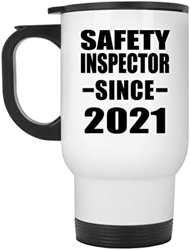 Designsify Инспектор Сигурност С 2021 г., Бяла Пътна 14 унция Чаша От Неръждаема Стомана, Изолиран Чаша, Подаръци за