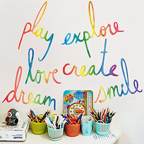 Вдъхновяващи Цитати, Стикери за стена, Цветни Мотивационни Стикер, Любов, Усмивката на Мечтите, Игра, Създаването, Проучването,