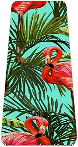 SDLKFRELI, Много дебело килимче за йога 6 мм, с принтом фламинго, Екологично Чисти Постелки за упражнения от ТПЭ, Подложка