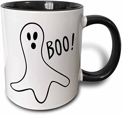 Керамична чаша 3dRose Хелоуин Boo Дух, 11 грама, Многоцветен