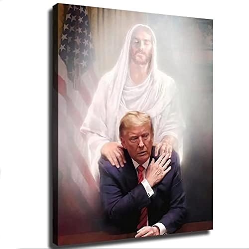 Плакат с Исус Христос и Доналд Тръмп, печат върху платно, Стенно Изкуство, Модерен Клас, Кухня, Спалня, Естетически Украса