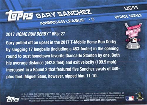 Серия от актуализации 2017 US11 Гари Санчес Ню Йорк Янкис Бейзбол Хоумран Дерби Четец