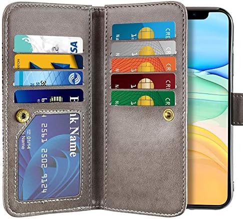 Калъф Vofolen 2-в-1 за iPhone 11, Чанта, Портфейл, Държач за кредитни карти, слот за самоличност, Подвижни Хибриден Защитен