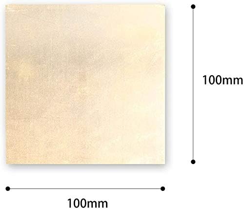 XUNKUAENXUAN Метална медни фолио от латунного лист Отрязва месинг лист най-високо качество H62, подходящ за заваряване на месингова табела, на 100 mm x 100 mm, 100 mm x 100 mm x 2 mm (разме?