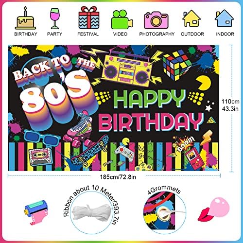 Комплект бижута за бала в чест на рождения Ден на KAINSY 80 's - Банер Обратно в 80-те, Тематичен фон в стил хип-хоп,