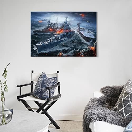 Съвременната Абстрактна живопис с маслени бои World of Warships Battlefield военноморска океана Естетически Плакати,
